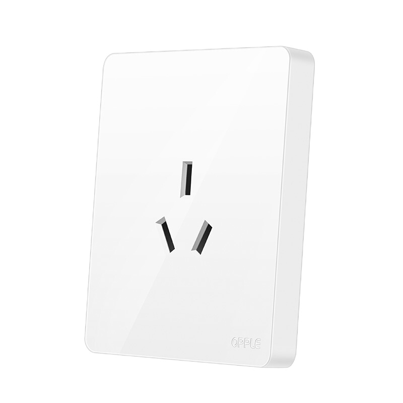 欧普照明(OPPLE)开关插座面板家用暗装墙壁16A三孔纯平圆角86型墙式开关 k12白色