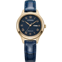 西铁城（CITIZEN）手表女日本自动机械经典复古皮带玫瑰金防水女表PD7133-11L