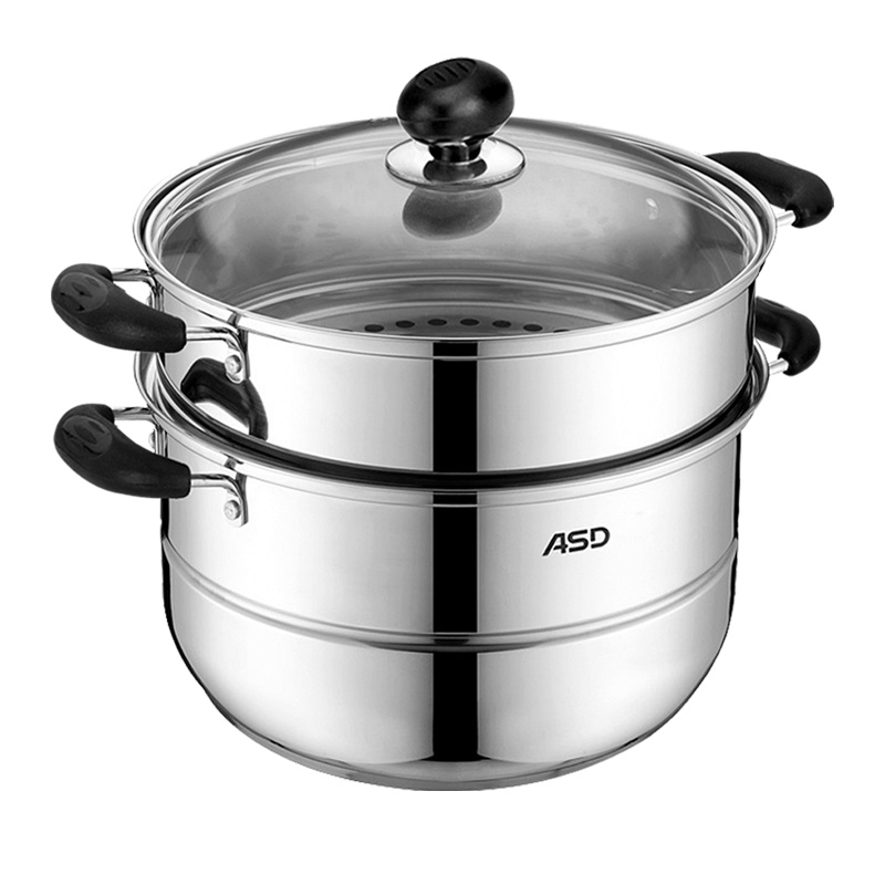 爱仕达(ASD) 蒸锅 WG1526NL 26CM 双层复底不锈钢多用锅 电磁炉通用 多用锅