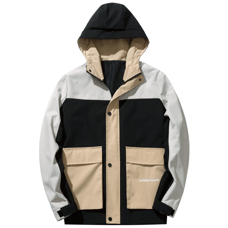 千纸鹤男士风衣2019秋季新款时尚休闲宽松连帽短裤外套男潮38022