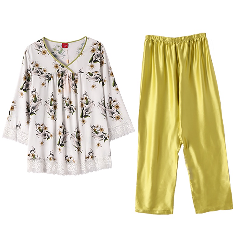 雪仙丽女士睡衣夏时尚优雅睡衣夏季家居服套装女士睡衣夏