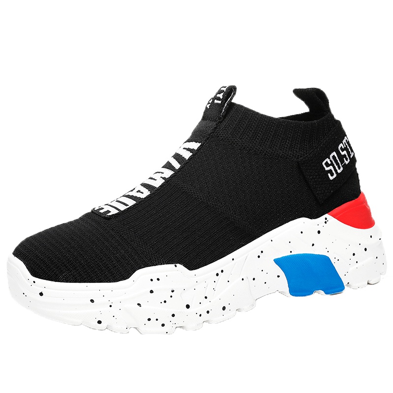 金丝兔休闲鞋女鞋秋冬季新款一体织袜子鞋小白鞋女运动鞋低帮