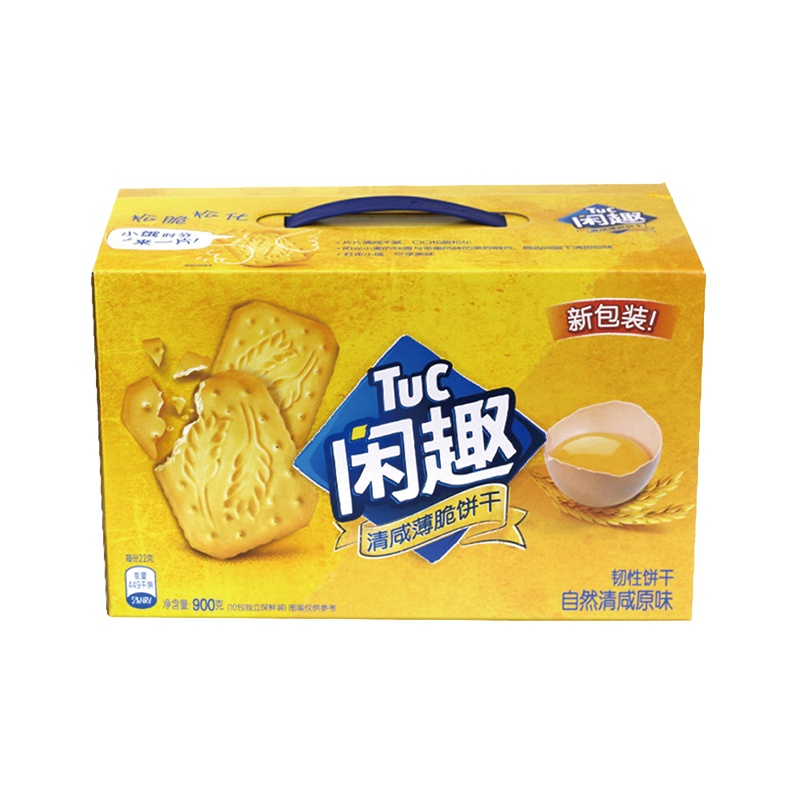 闲趣 韧性饼干(自然清咸原味)900g/盒