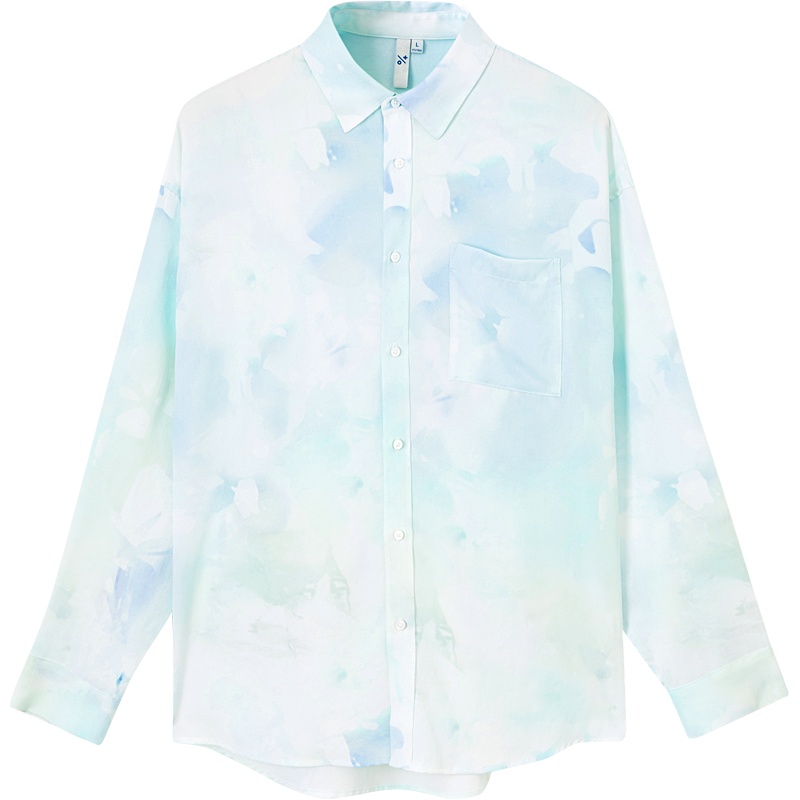 [1件5折价:140]美特斯邦威长袖衬衫男晕染舒适21新款春季韩版潮流学生白衬衫男