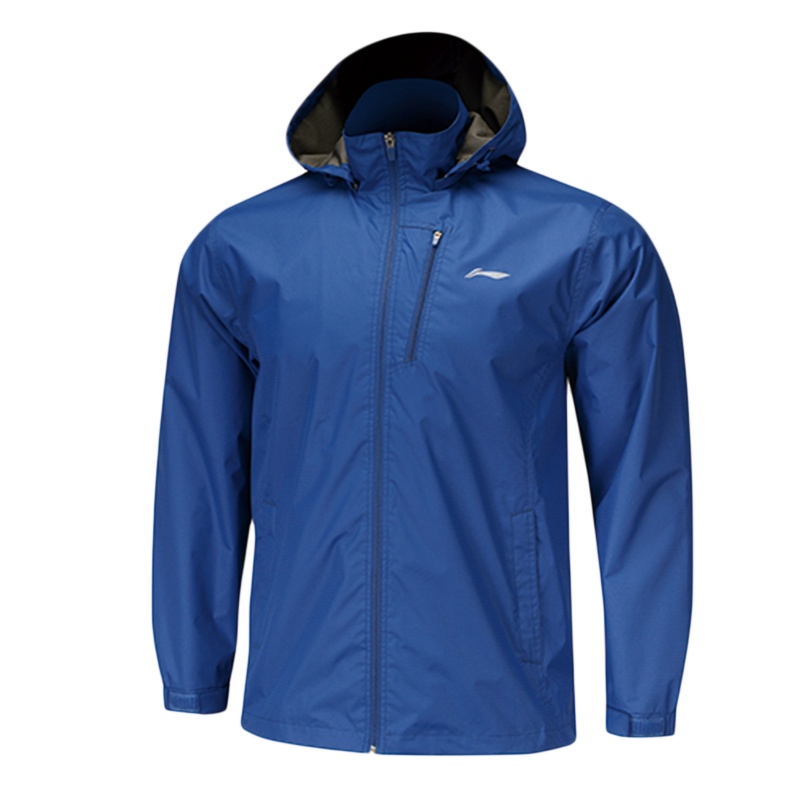 李宁运动风衣男春秋新款 户外连帽防风冲锋衣 男风衣夹克外套
