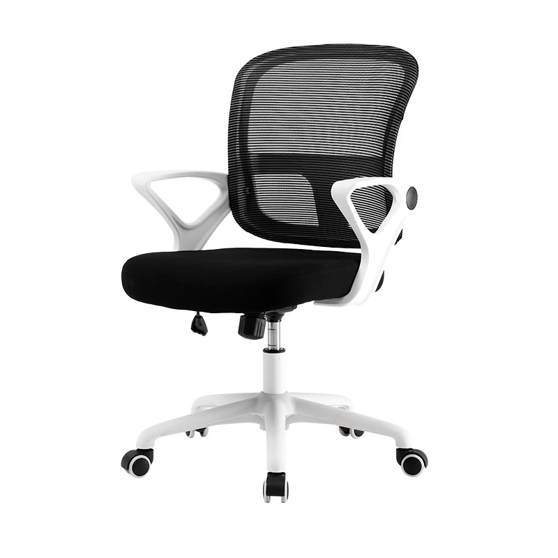 全简办公椅电脑椅现代简约职员椅升降转椅黑色白框