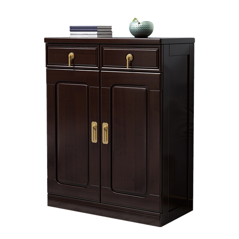 月影梳桐新中式实木鞋柜两门三门玄关柜现代风格客厅家具带抽屉大容量