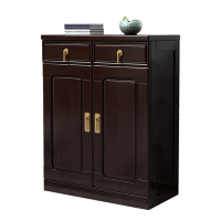 月影梳桐新中式实木鞋柜两门三门玄关柜现代风格客厅家具带抽屉大容量