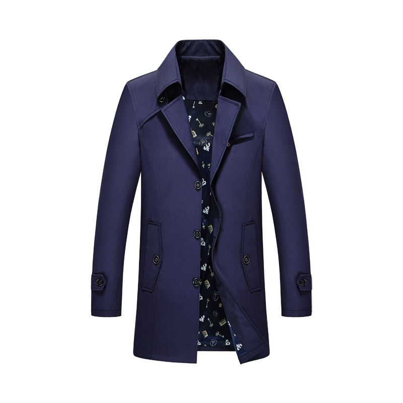 BEBEERU春秋男装加肥大码外套英伦风商务男士风衣男中长款休闲大衣 BC8805