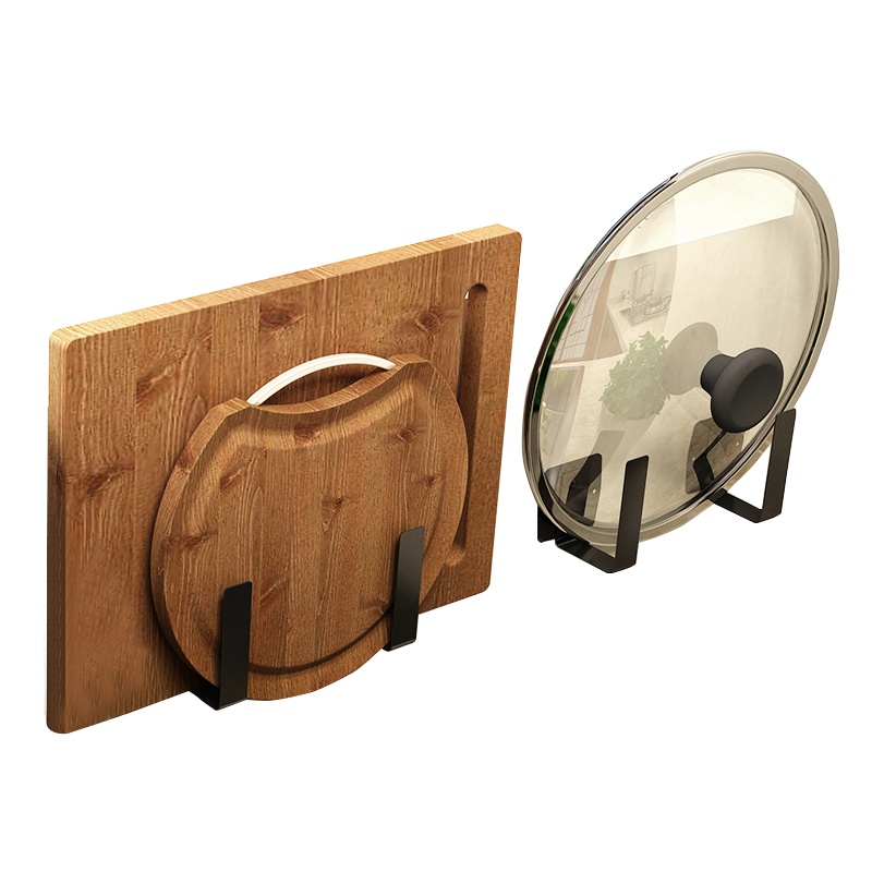 优勤不锈钢免打孔锅盖架菜板架盘收纳架用品多功能厨房置物架壁挂