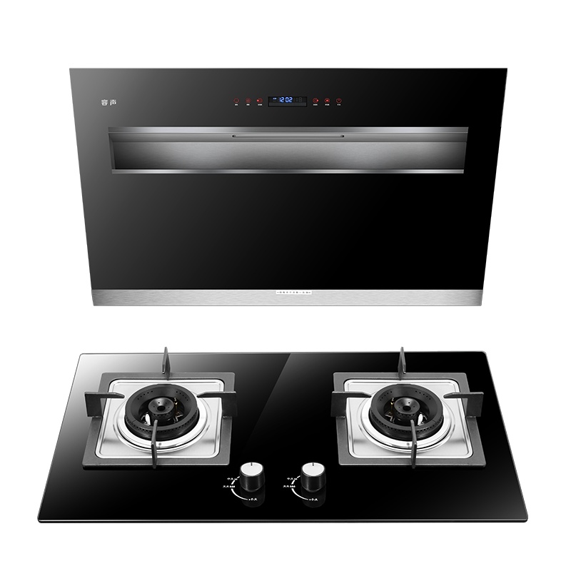 容声油烟机燃气灶具套装RSP356自动洗+QP06-侧吸式家用厨电套装 天然气