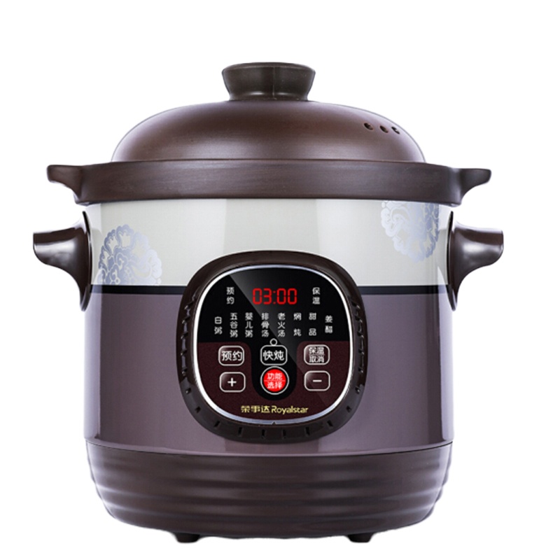 荣事达 RDG-ZS40E 电炖锅 电炖盅 煲汤锅 电砂锅 黑陶内胆 4L