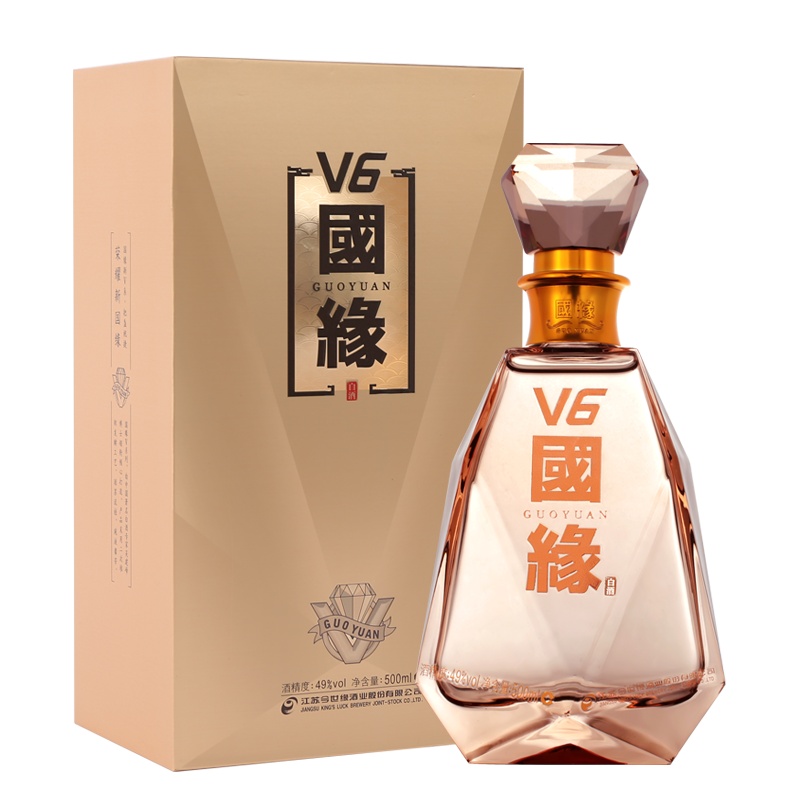 國缘 V6 幽雅醇厚型白酒 49度 500ml*4整箱装