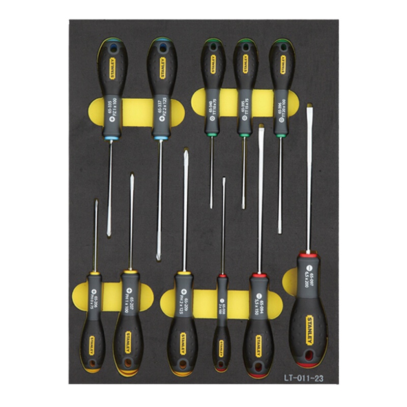 史丹利(STANLEY) LT-011-23 11件套 三色柄螺丝批工具托(单位:套)