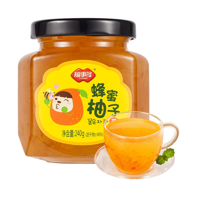 福事多蜂蜜柚子茶240g冲饮泡水喝的冲泡饮品韩式水果茶 饮随身便携 小瓶装
