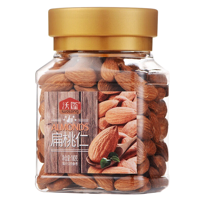 沃隆 扁桃仁180g罐装 坚果炒货 休闲零食 巴旦木 扁桃仁 扁桃仁
