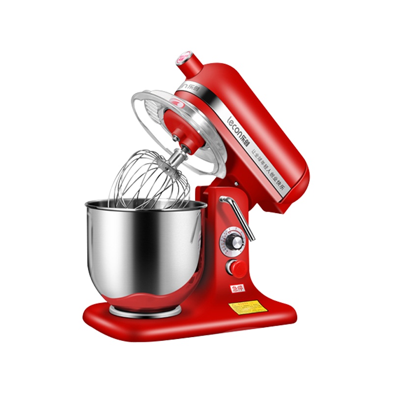 乐创(lecon) 鲜奶机7升商用和面机 小型蛋糕搅拌机奶油打蛋器 7升红色[500W] 高配 9挡
