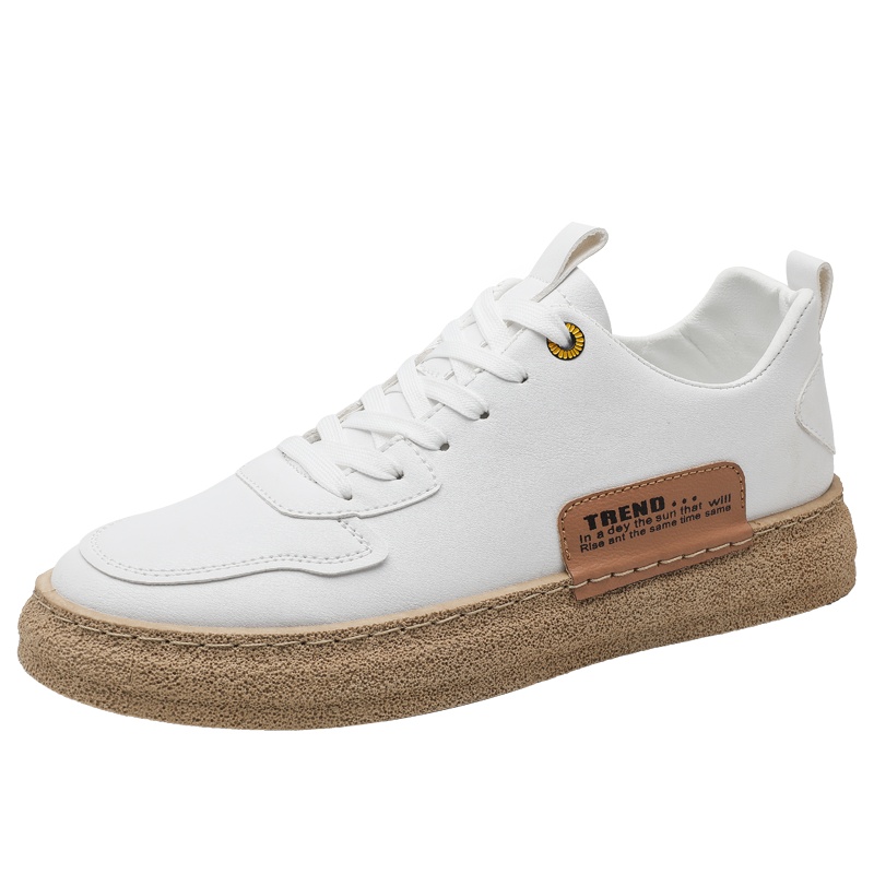 2021春季新款男士板鞋低帮休闲小白鞋潮流新款男鞋系带韩版鞋子