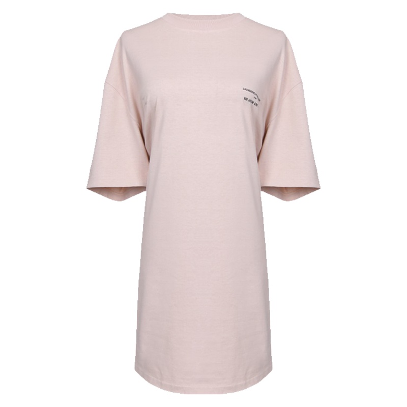 IH NOM UH NIT 女士裸粉色厚款OVER SIZE短袖T恤衫NDS19416 113