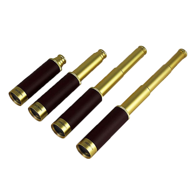 自由虎ZIYOUHU 25x30高倍高清单筒望远镜可伸缩金属复古海盗镜户外旅游观察镜