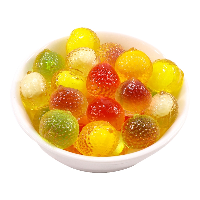 网红流心水晶软糖500g混合水果味爆浆果汁橡皮软糖 儿童零食喜糖孩之宝