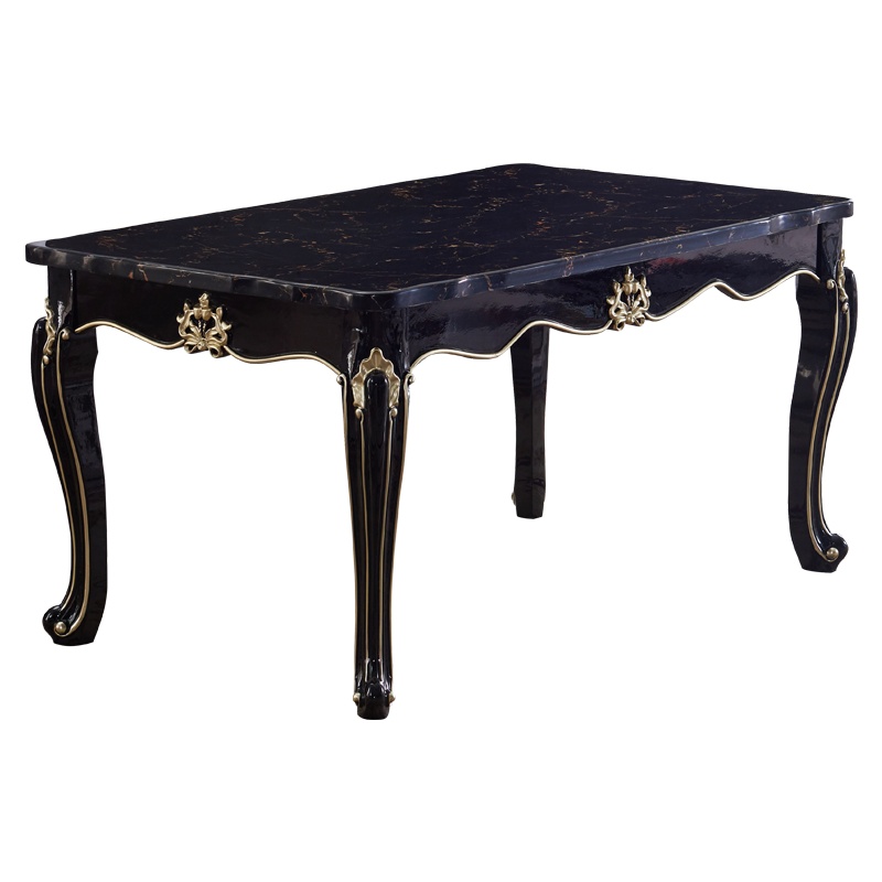 米括(MIKUO)欧式餐桌椅组合大理石法式餐厅饭桌子方桌西餐桌椅子木质真皮餐椅新古典1.8米大户型1.2M小