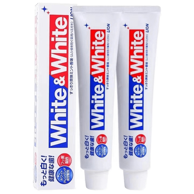 日本原装进口狮王lion成人含氟美丽亮白150g牙膏