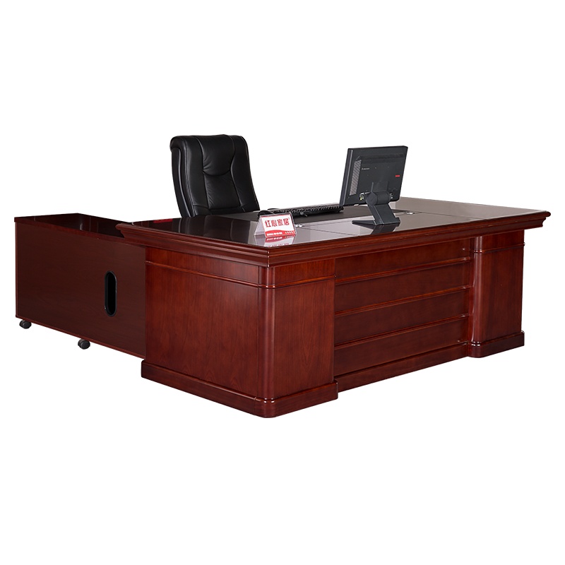 [红心家居]油漆桌办公桌现代中式老板办公桌班桌大班台桌