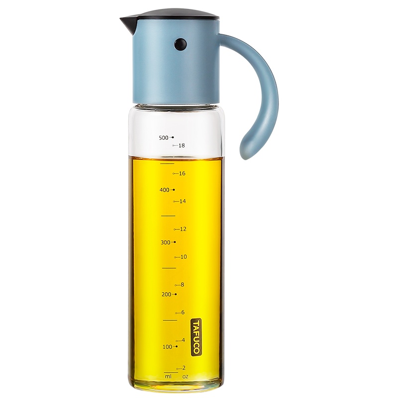 日本泰福高(TAFUCO)自动开合油壶 防漏玻璃油壶 酱油壶醋壶厨房用装油瓶 家用香油瓶大容量调味罐调味盒 -550ml