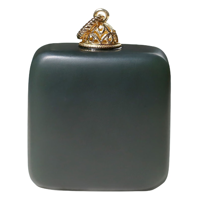 依帝魅吊坠 天然和田玉青玉细料吊坠女18K金镶平安无事牌戒指挂件