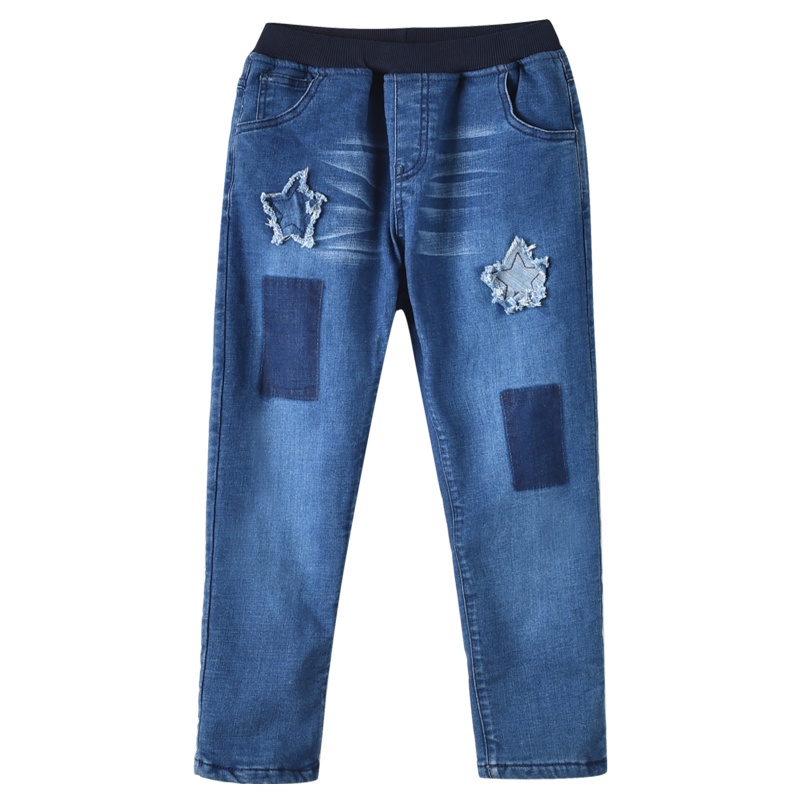 铅笔俱乐部童装2019冬季新款男童牛仔棉裤中大童加绒长裤儿童裤子