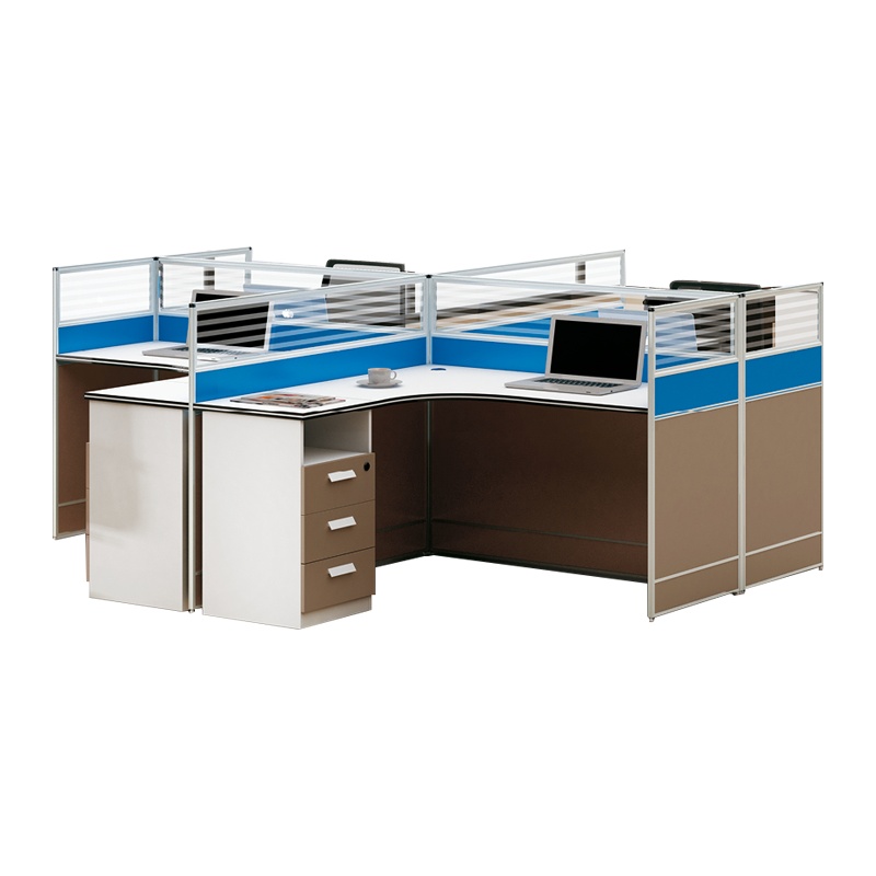 钜晟 办公桌2.8米四人位屏风员工桌JS-P1436十字