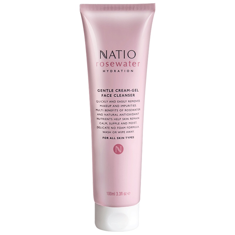 NATIO娜迪奥玫瑰洁面乳液洗面奶100ml/瓶 温和补水滋润营养清爽深层清洁任何肤质通用 澳洲进口