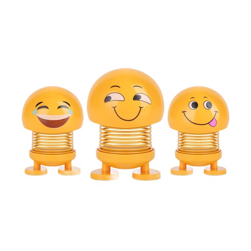 【6.6单只】抖音同款笑脸弹簧公仔摆件车内弹簧摇头摆件创意表情包公仔
