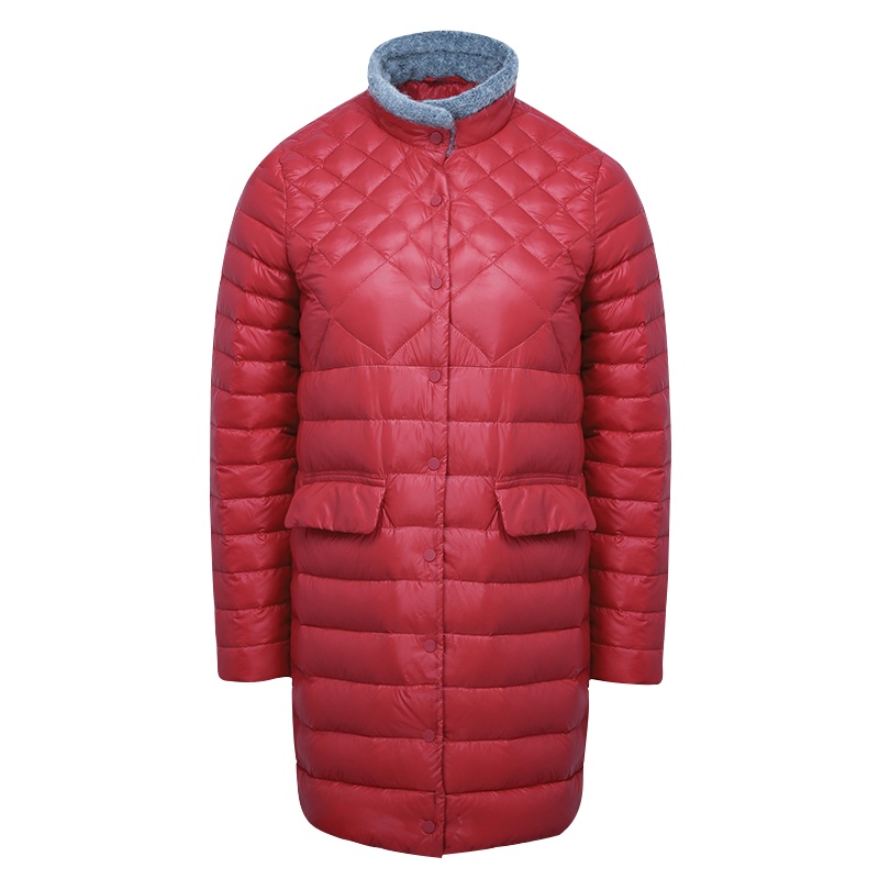 三极户外(Tripolar) TP9082 羽绒服轻薄款立领户外运动女中长款女士冬装加大码休闲外套