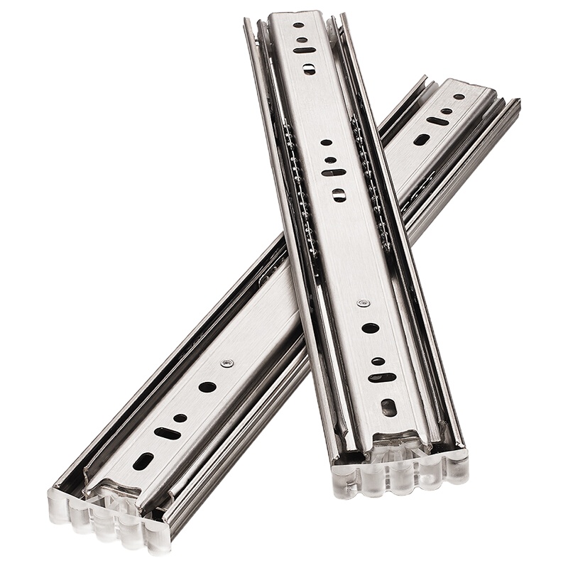 萃姿尔(TRESOR)抽屉轨道导轨不锈钢滑轨衣橱柜三节轨道滑槽静音加厚 25cm