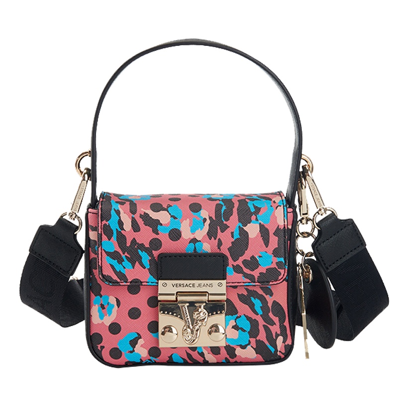 VERSACE JEANS 范思哲女士红色印花聚酯纤维迷你手提斜挎包轻奢品E1VRBBSC 70039 MIC 特价