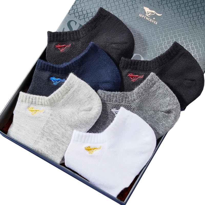 七匹狼 6双装舒适休闲春夏运动船袜袜子男
