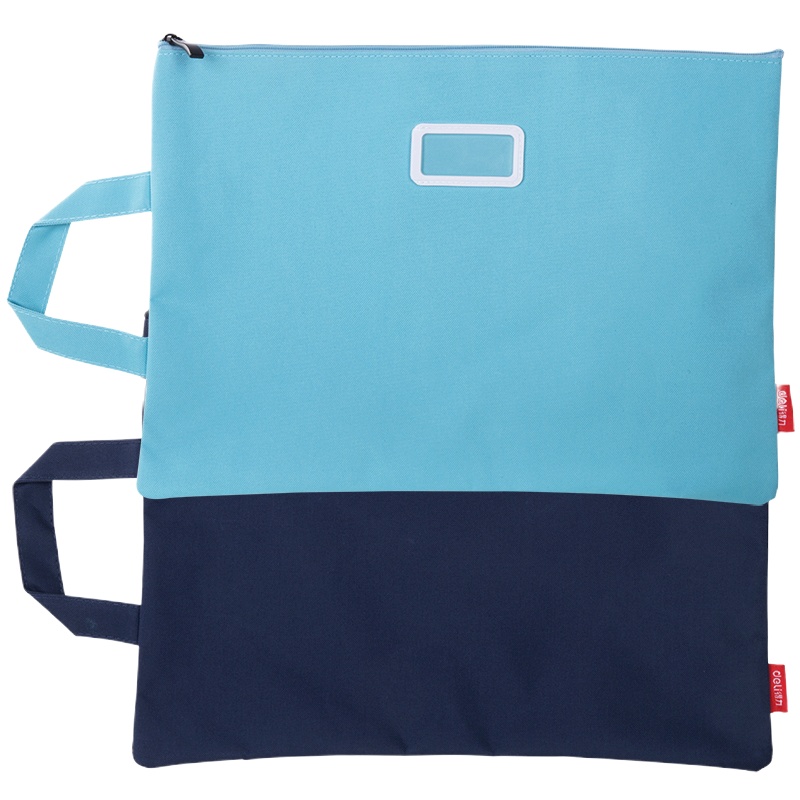 得力(deli)72446 文件袋 拉链袋学生手提袋 分类学习包 深蓝色单个装