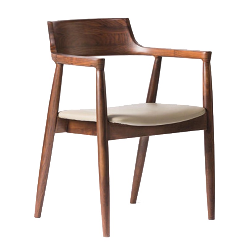 金沙公爵 新中式椅实木餐椅休闲餐椅简约现代时尚咖啡厅会所家用座椅靠背椅子