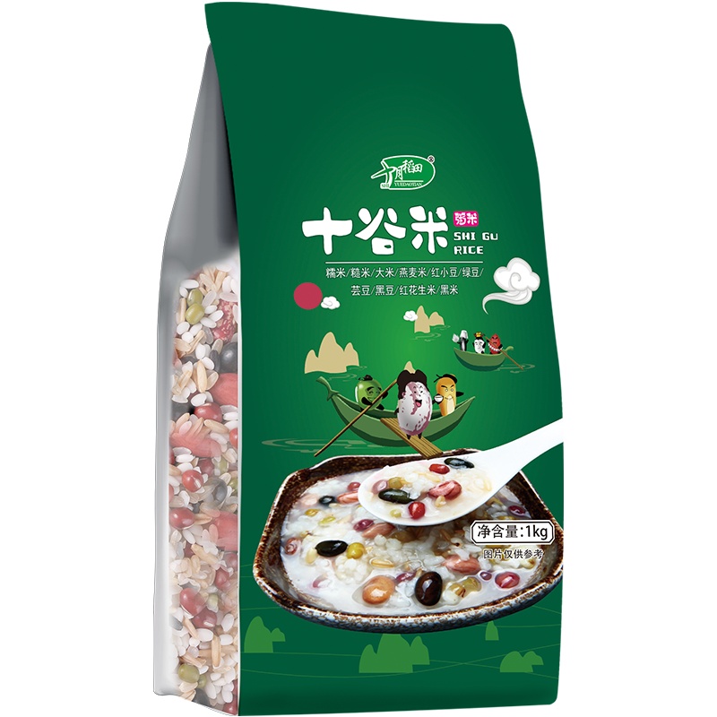 十月稻田 十谷米1kg 糯米 糙米 大米 燕麦 红豆 绿豆 芸豆 黑豆 红花生米 黑米 八宝粥 粗粮 伴侣