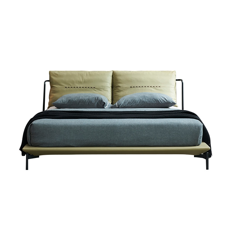 意梵 床 意式真皮床北欧床轻奢床 现代简约双人床主卧大床1.8米软包床婚床PC8818