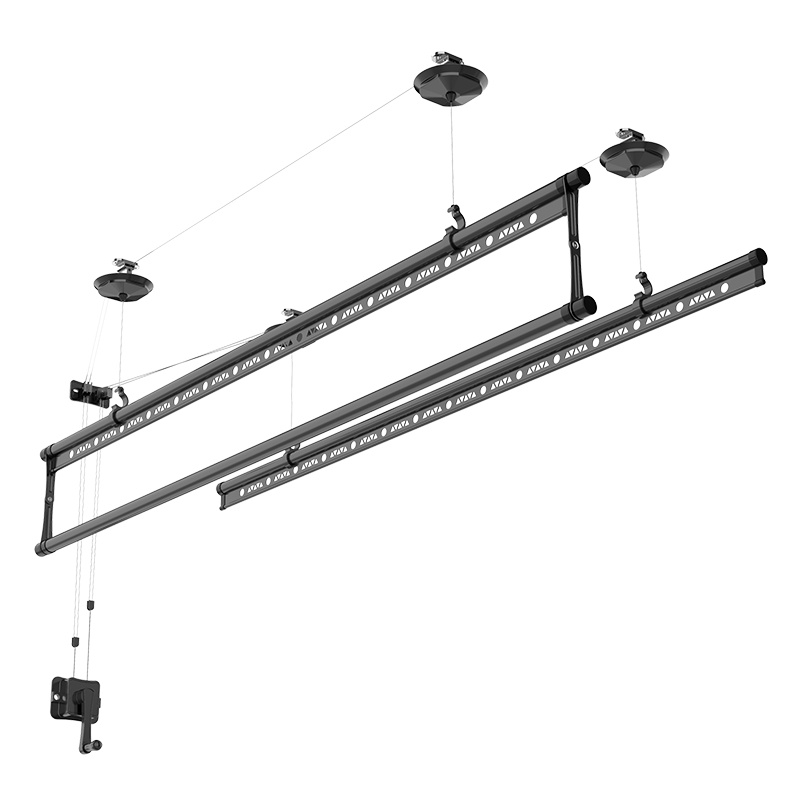 施耐德升降晾衣架阳台手摇晾衣杆三杆家用凉衣架晒架手动晒衣架