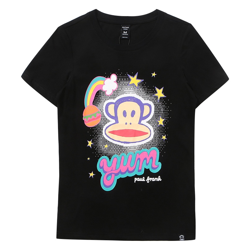 Paul Frank/大嘴猴新款女甜美创意夏季圆领宽松印花半袖短袖T恤