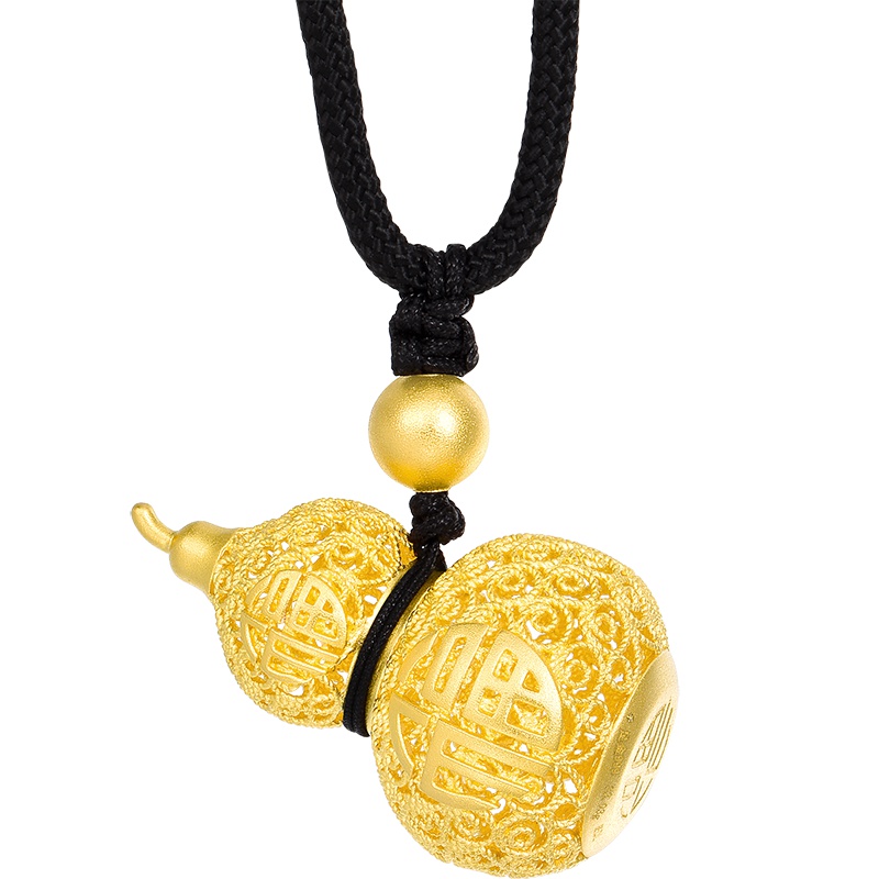 周生生(CHOW SANG SANG)金(足金)东方古祖古法金葫芦福字项链90852N计价