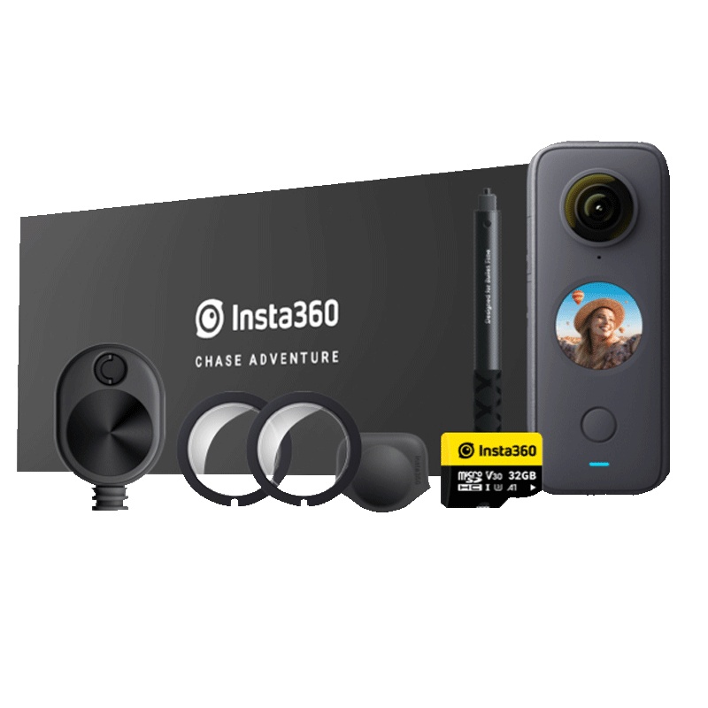 Insta360 ONE X2 创意拍摄套装礼盒 口袋全景防抖相机 高清超广角防抖10米裸机防水运动相机5.7K全景直播