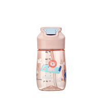 babycare儿童水杯防摔防喷溅运动水杯吸管杯便携式宝宝水杯鸭嘴杯 300ML 珀尔里粉 2613