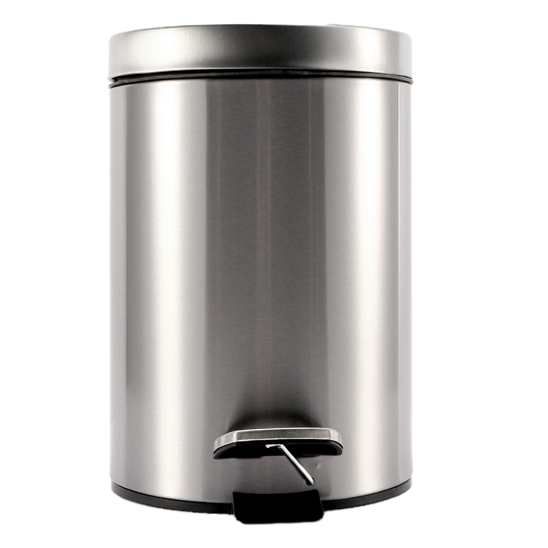 脚踏式不锈钢圆形垃圾桶 12L