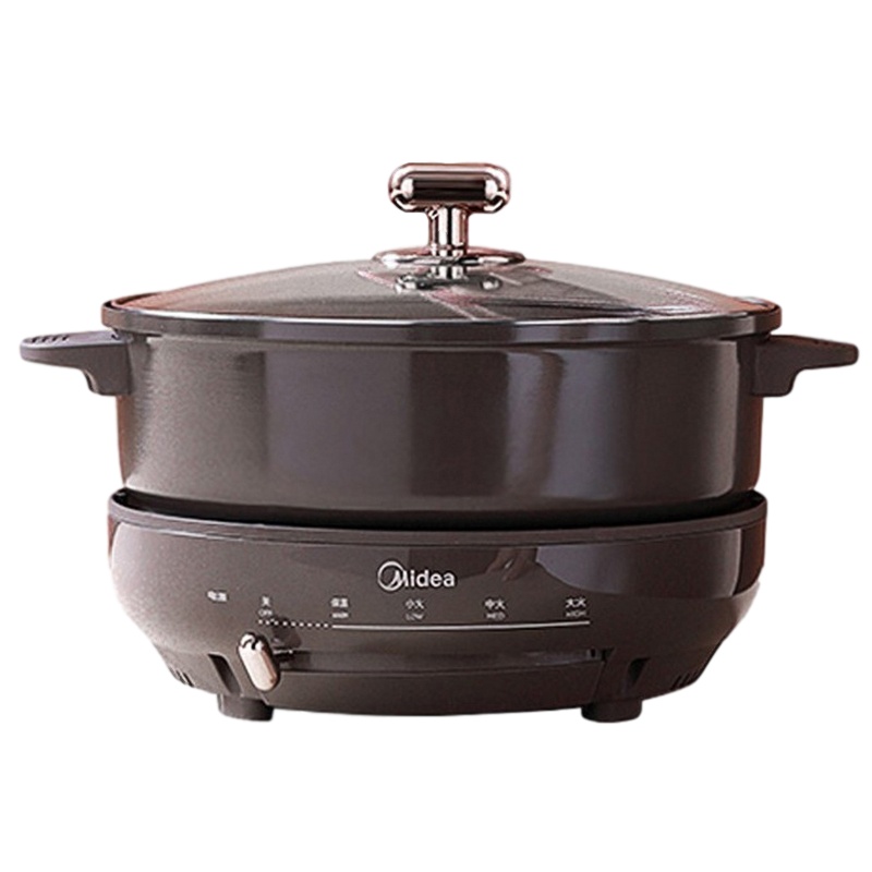 美的（Midea）多功能电煮电炖电热锅家用多用途4L大容量电火锅煎烤电炒锅分体鸳鸯不粘锅MC-DY26P402