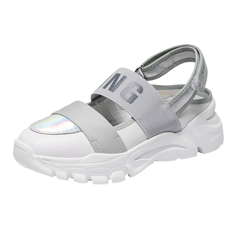 马克华菲夏季潮鞋透气轻便休闲厚底增高懒人一脚蹬运动凉鞋女鞋